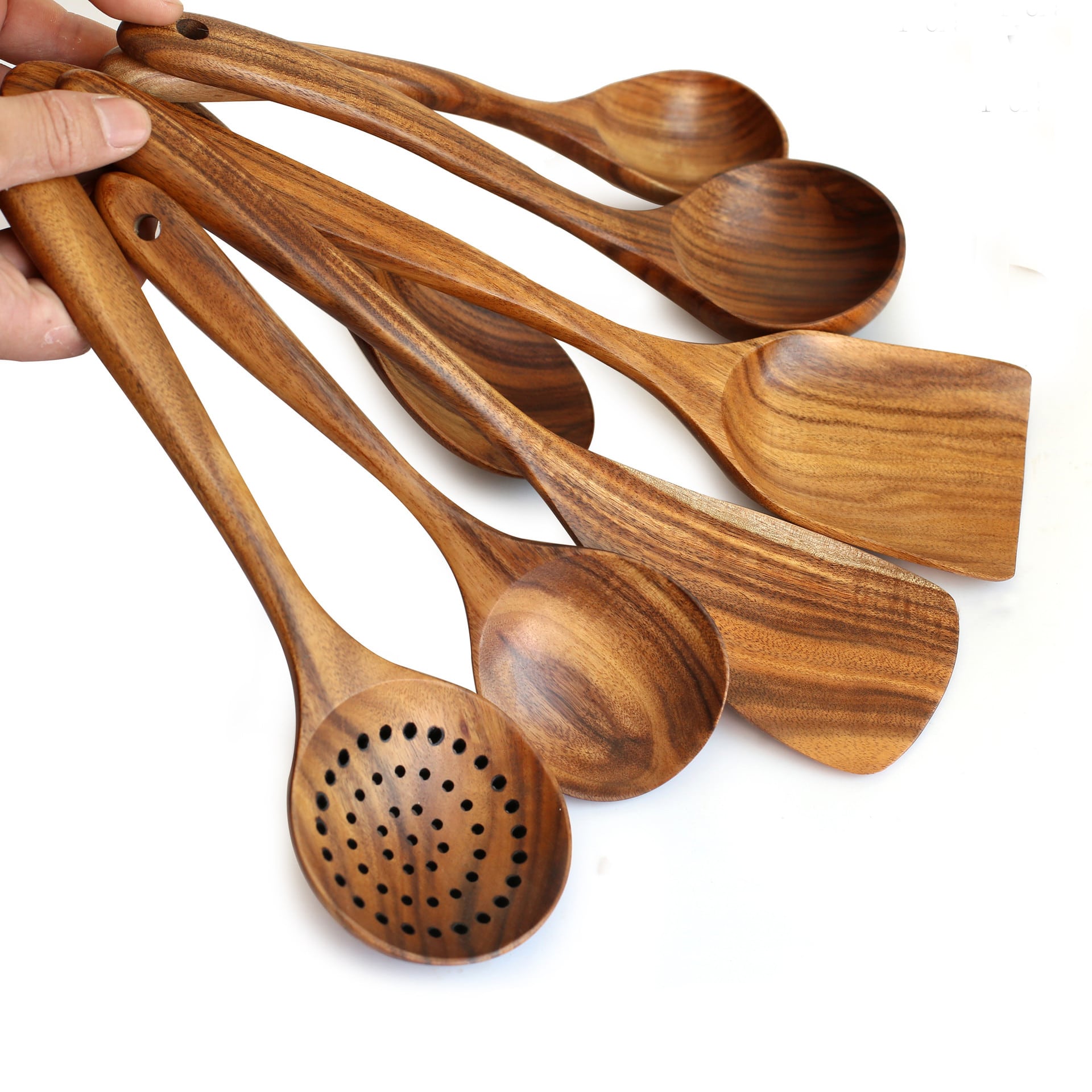 Kitchen Gadgets Bamboo Utensils Soup Spoon Cooking Scoop Wood Tableware 
